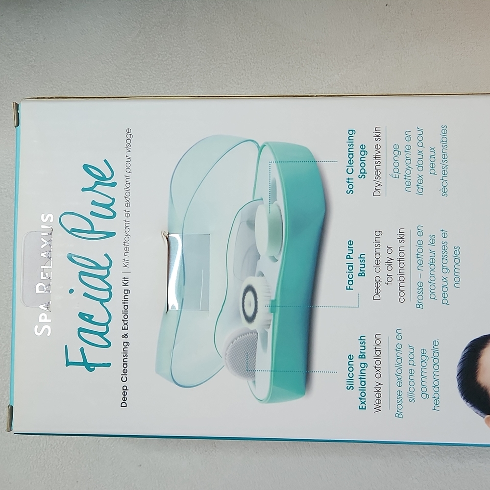 Relaxus - Spa Facial Pure Cleansing Spin Brush Kit - NWT - Picture 2 of 5